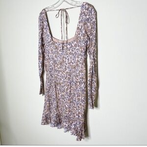 Free people floral long sleeve peplum dress
